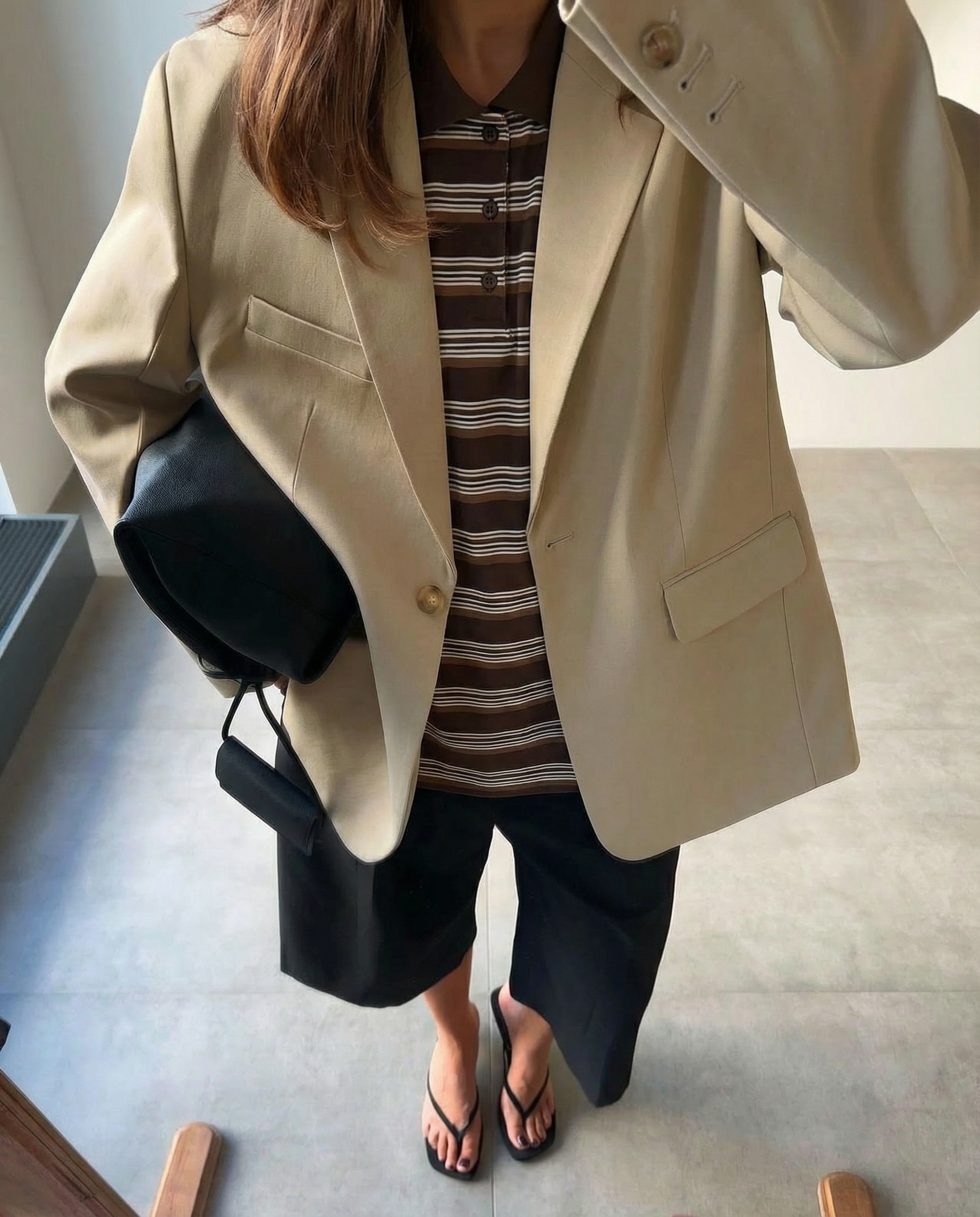 Gestreepte polo met lange mouwen