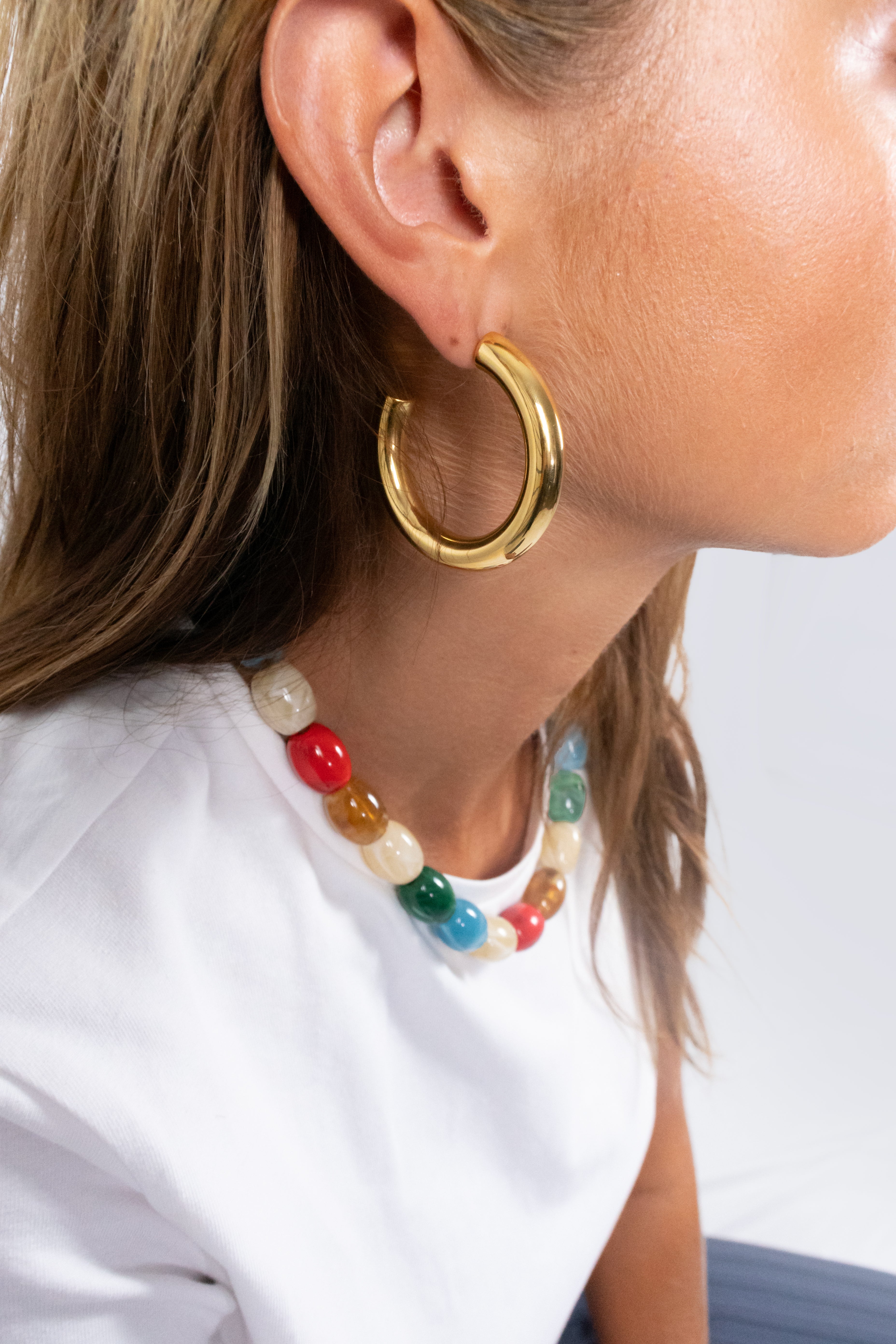 Chunky hoop earrings