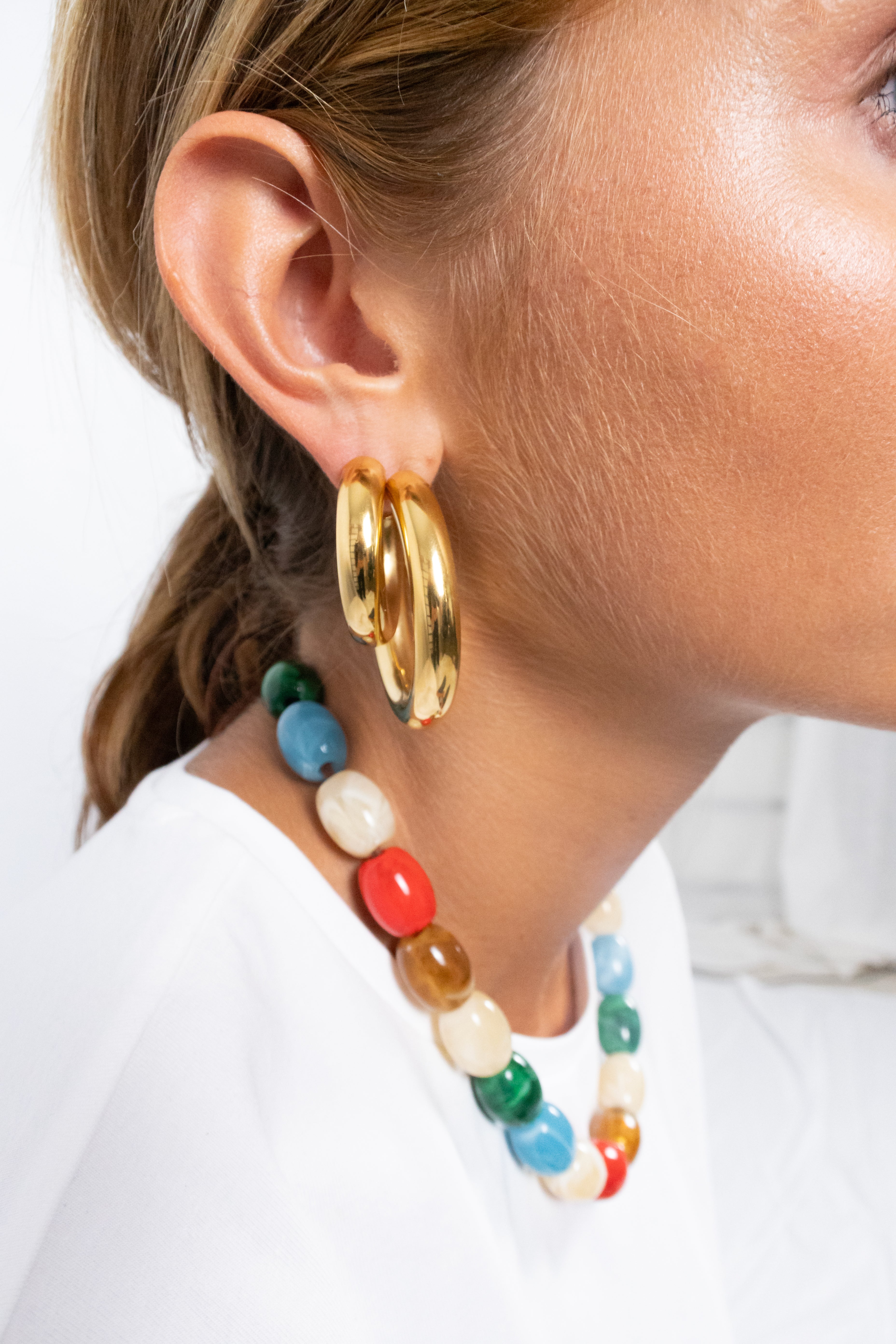 Chunky hoop earrings small