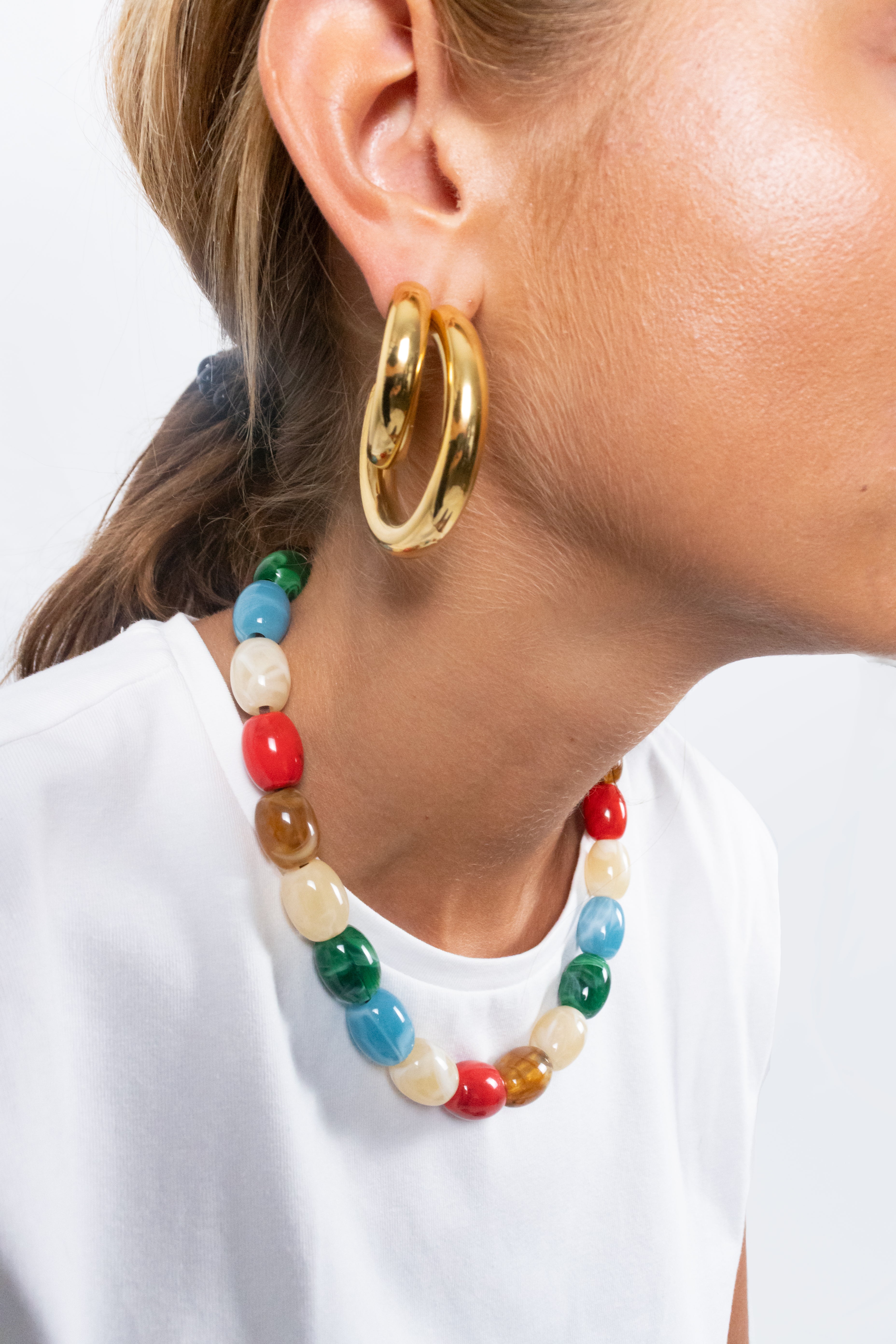 Chunky hoop earrings small