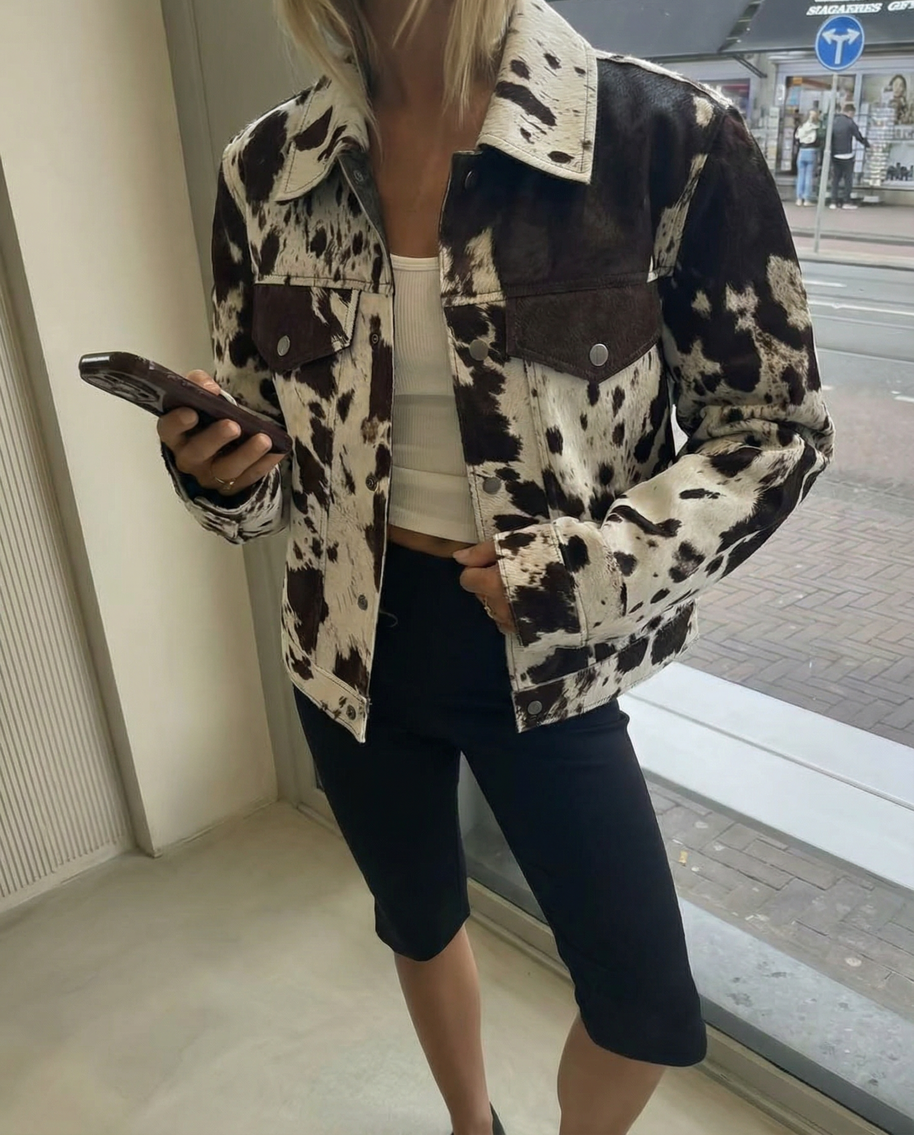 Veste à imprimé vache