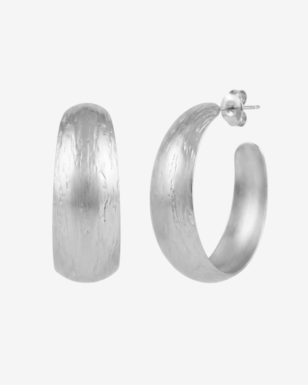 Carved hoop oorbellen