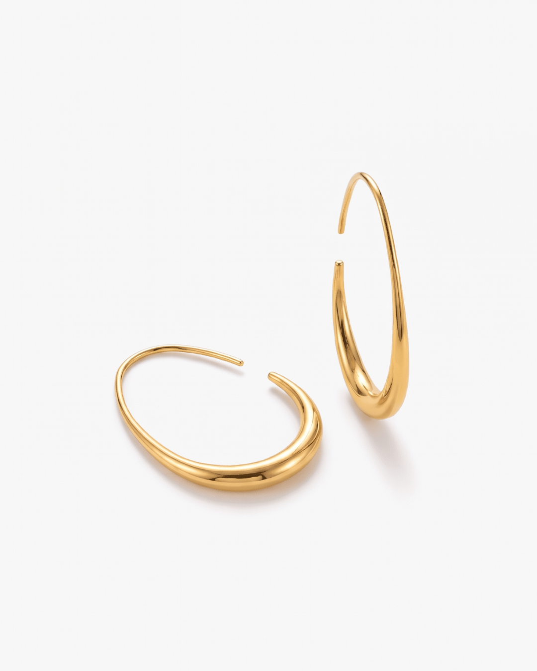 Kinea - Threader hoop earrings - Stainless steel