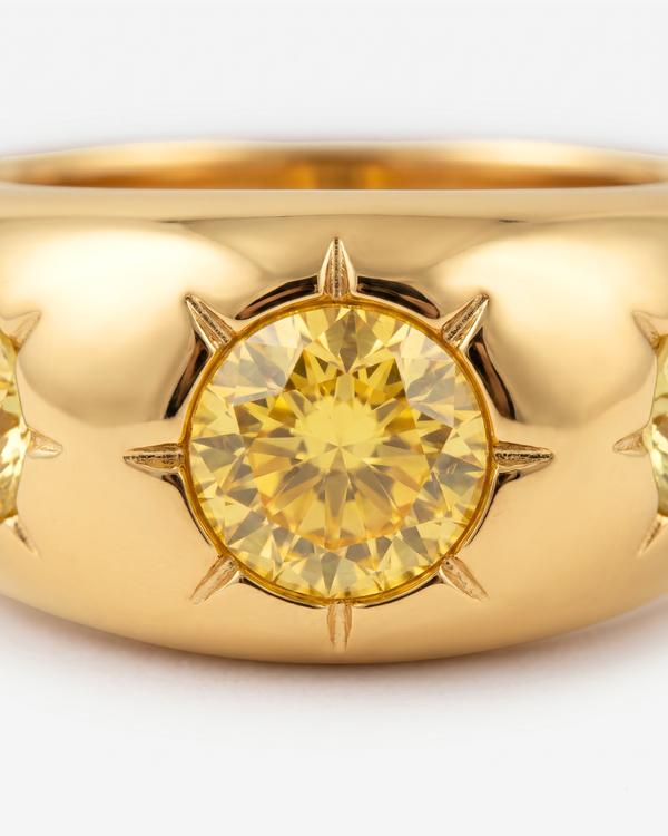 Yoa - Stone dome ring - Stainless steel