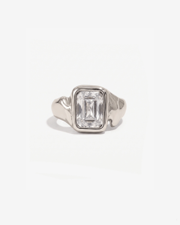 Nadia - Chunky stone ring - Stainless steel