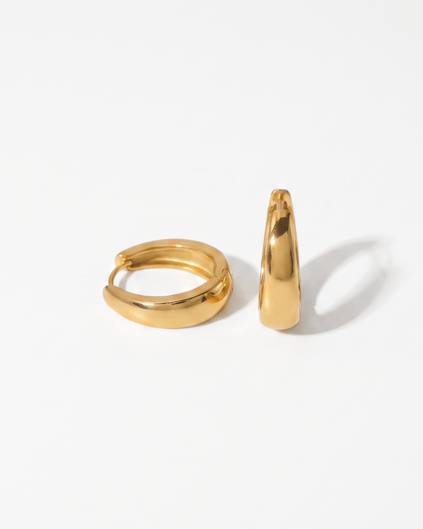 Zianne - Oval hoop earrings - Stainless steel