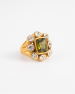 Marzo - Chunky stone signet ring - Stainless steel