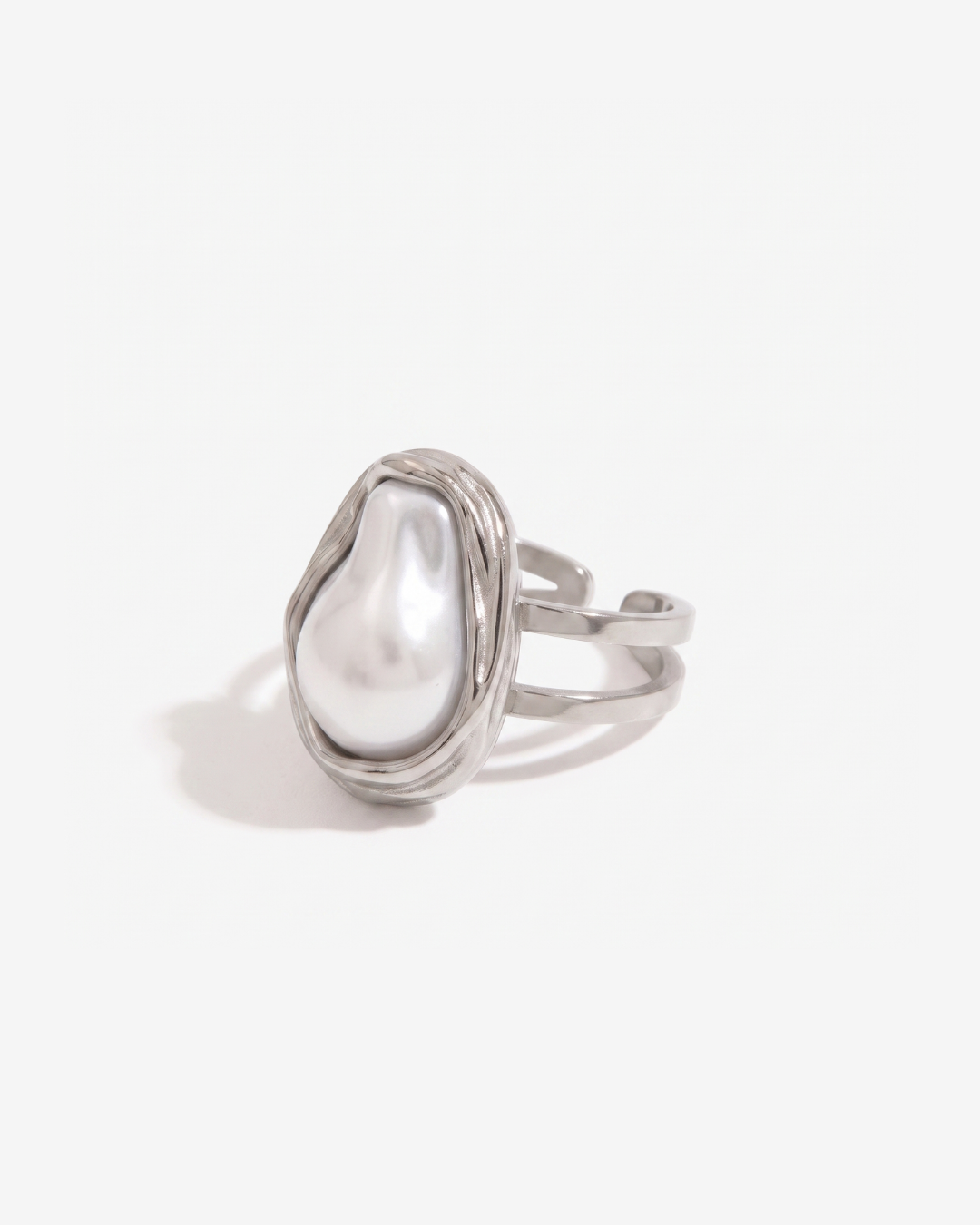 Ravenna - Baroque pearl ring - Stainless steel