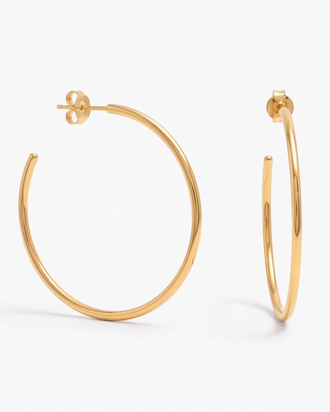 Britney - Open hoop earrings - Stainless steel