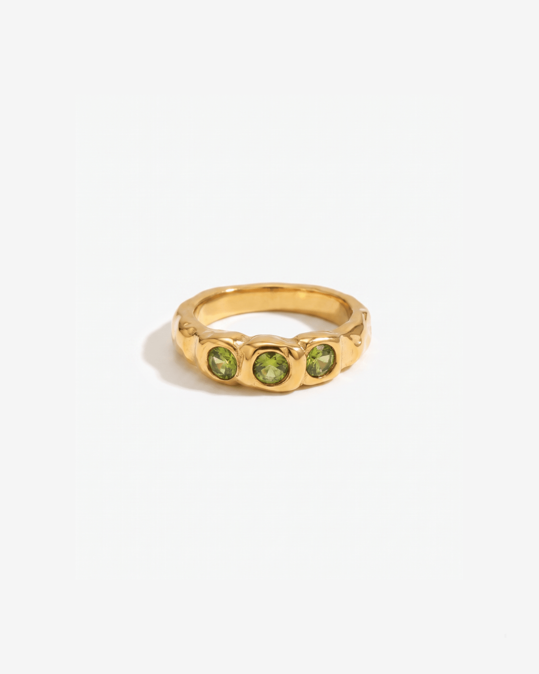 Amélie - Green stone ring - Stainless steel