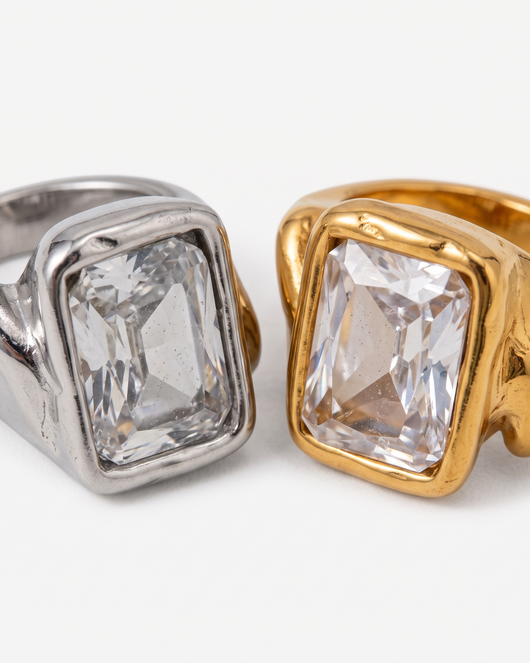 Nadia - Chunky stone ring - Stainless steel
