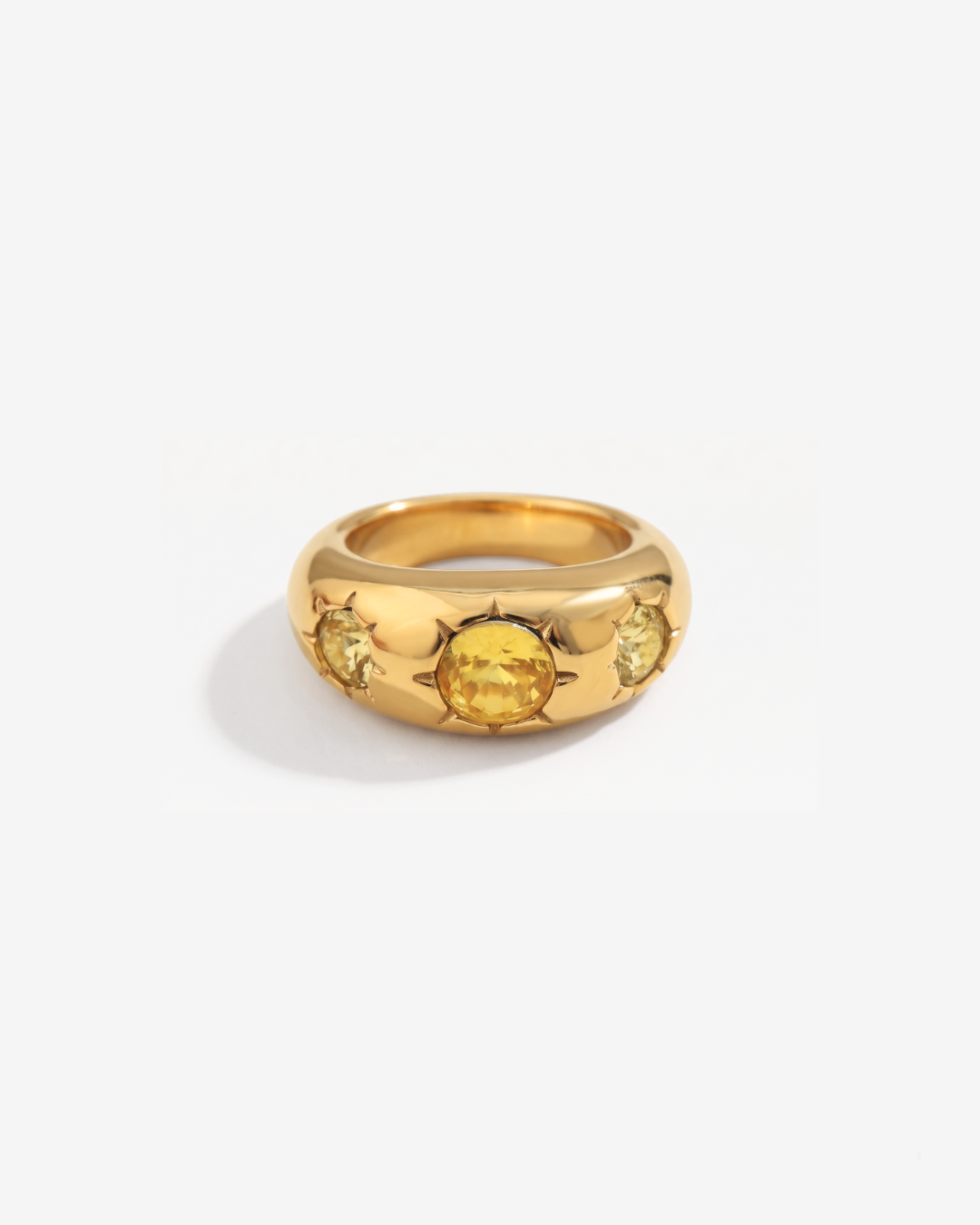 Yoa - Stone dome ring - Stainless steel