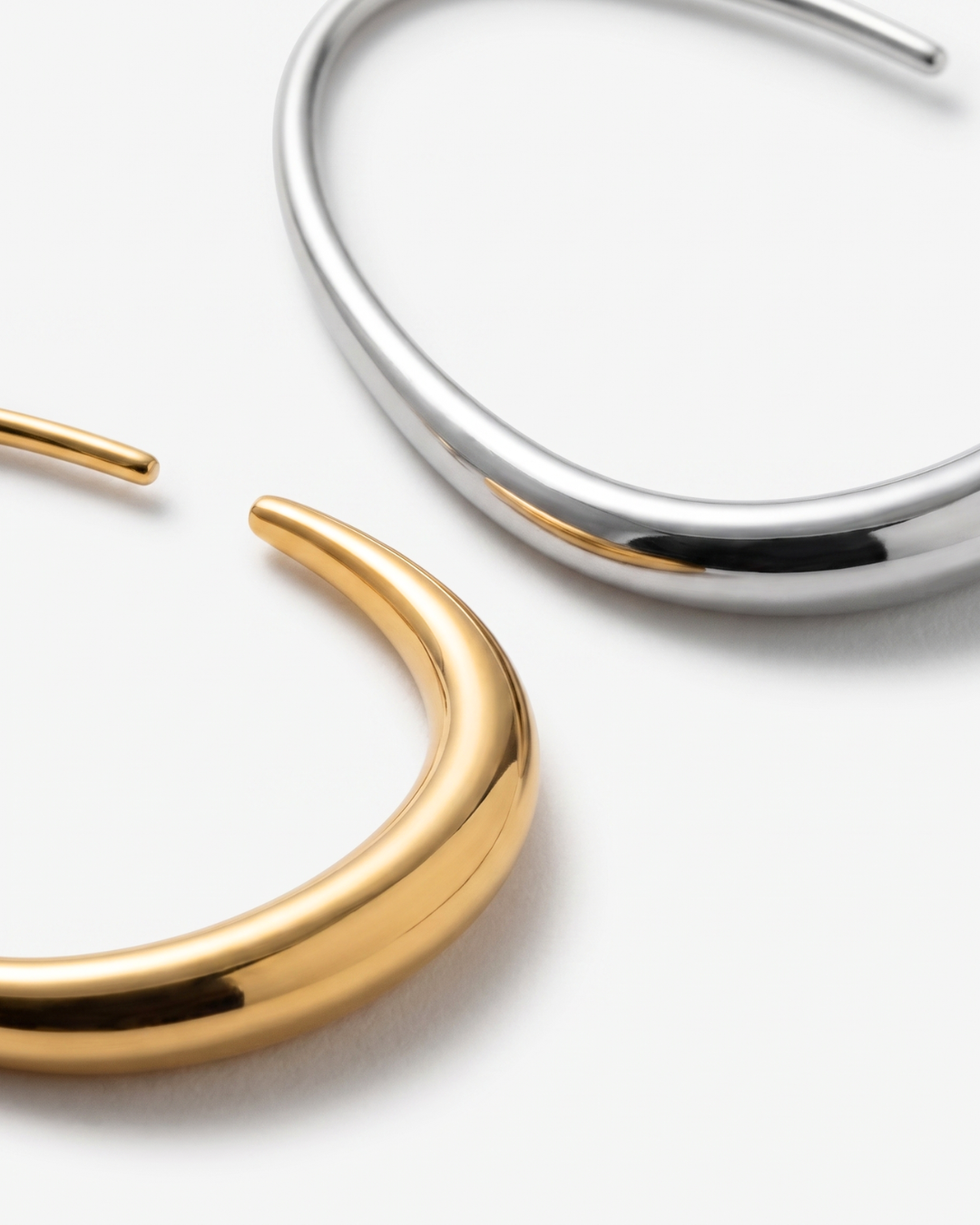 Kinea - Threader hoop earrings - Stainless steel