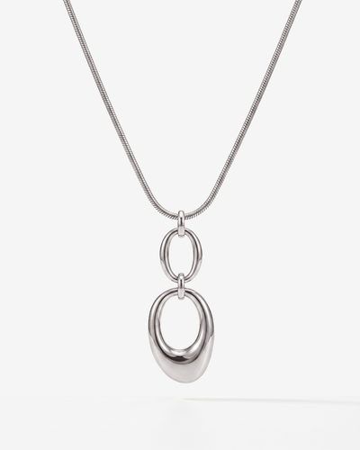 Robin - Double oval pendant necklace - Stainless steel