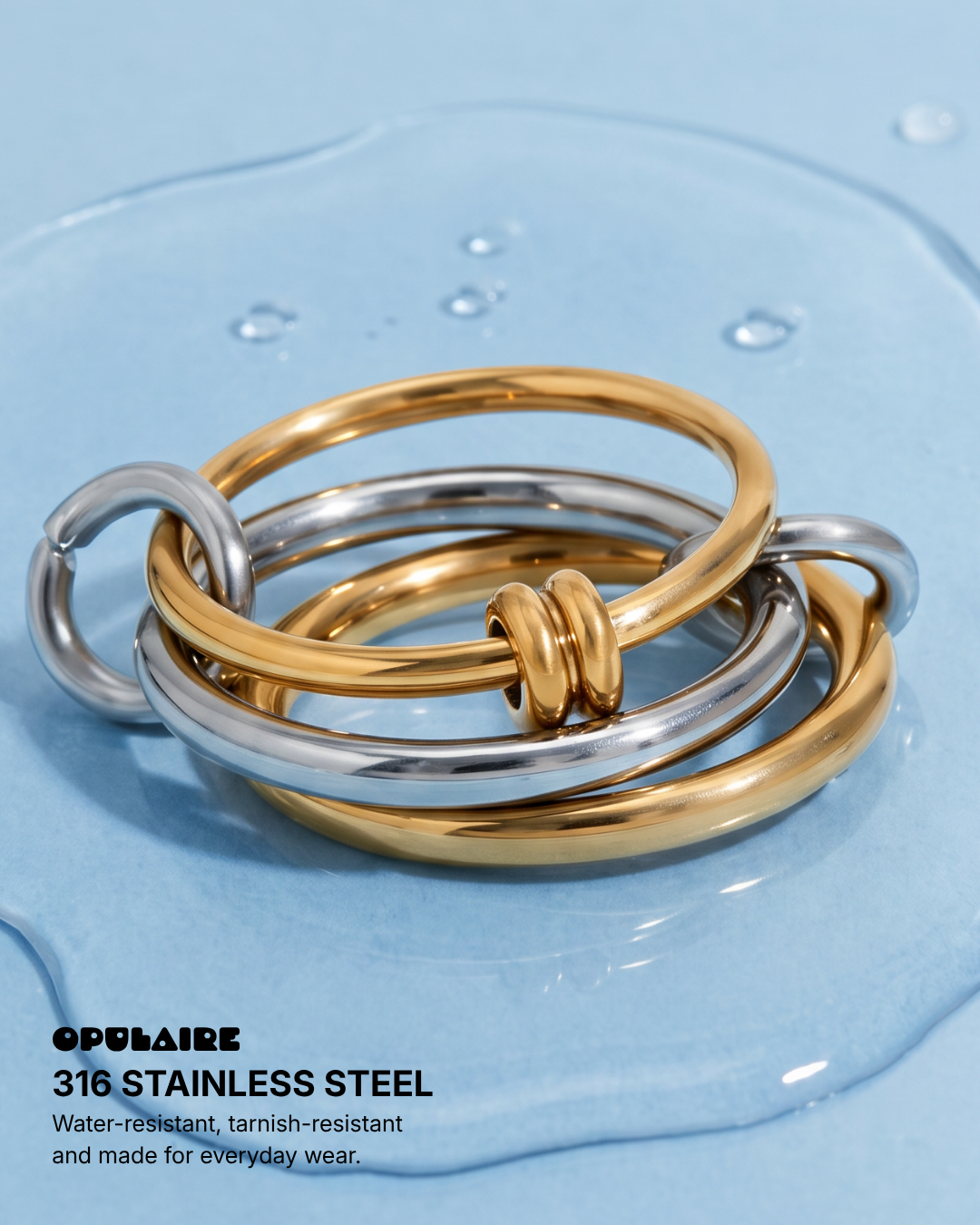 Lieke - Stacked ring - Stainless steel