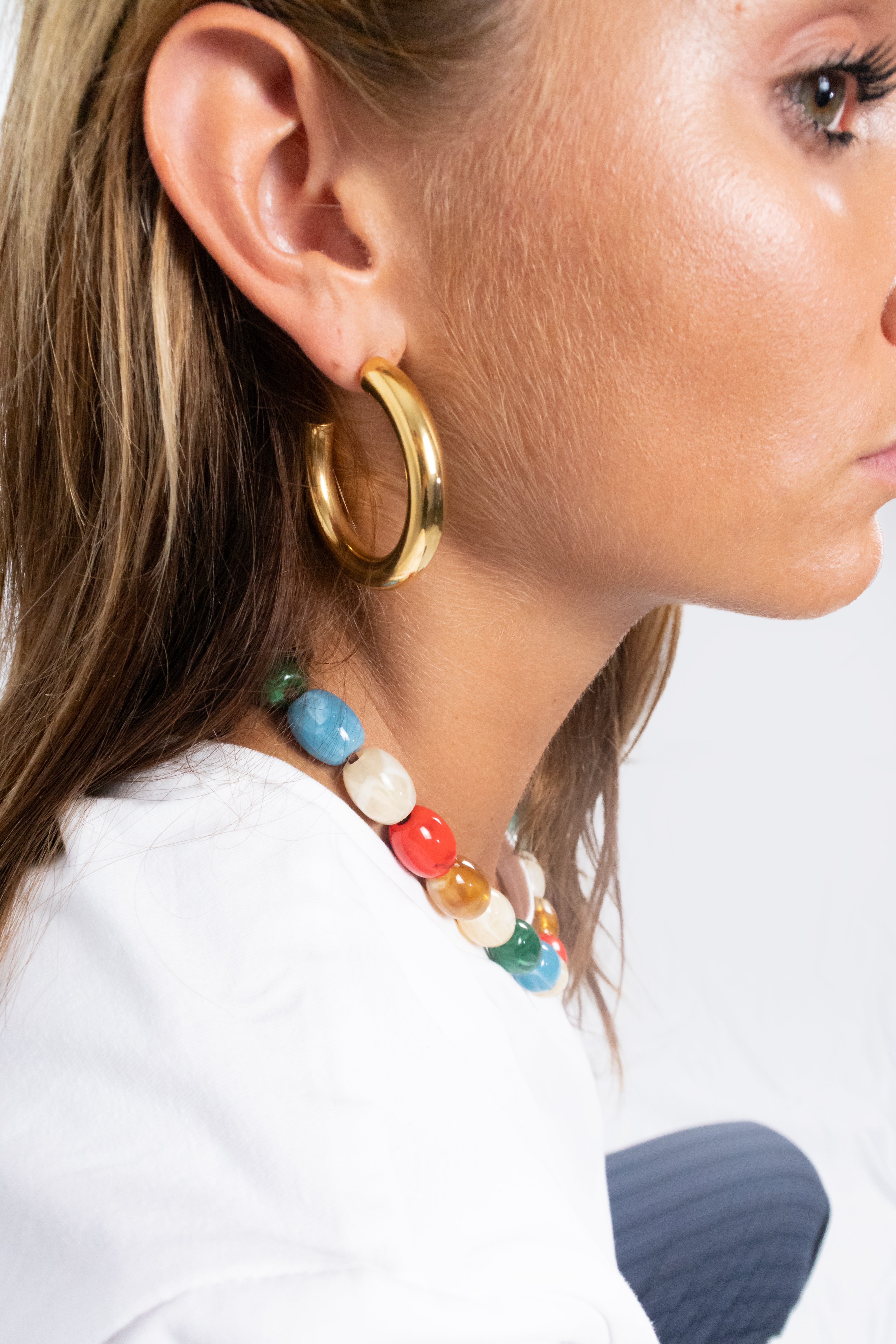 Chunky hoop earrings