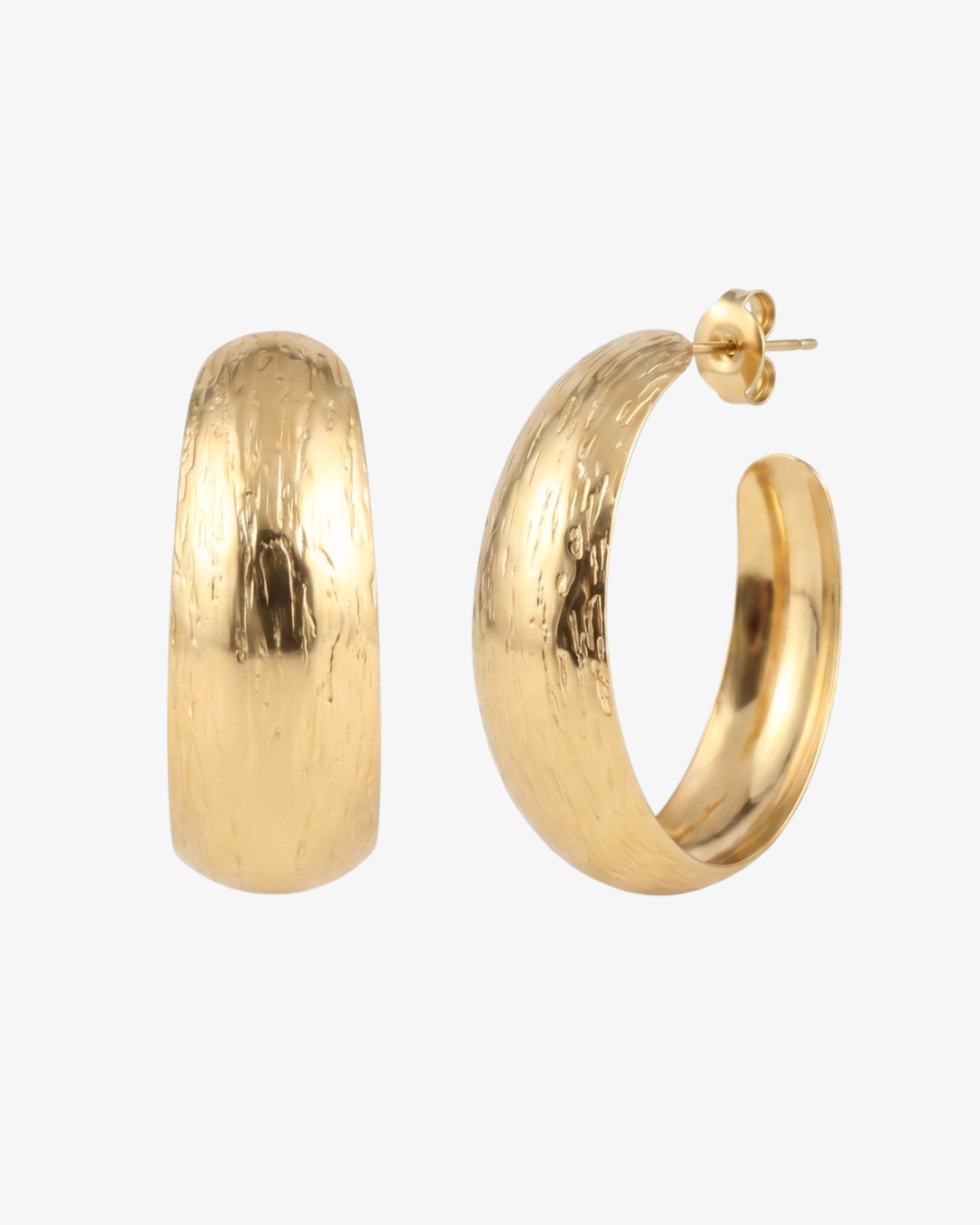 Carved hoop earrings