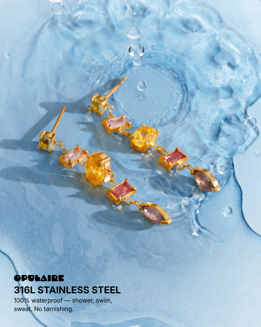 Aliana earrings - Opulaire - WATERPROOF jewelry - 