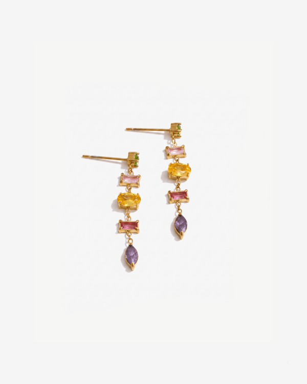 Aliana - Pastel crystal earrings - Stainless steel - Opulaire - WATERPROOF jewelry - 