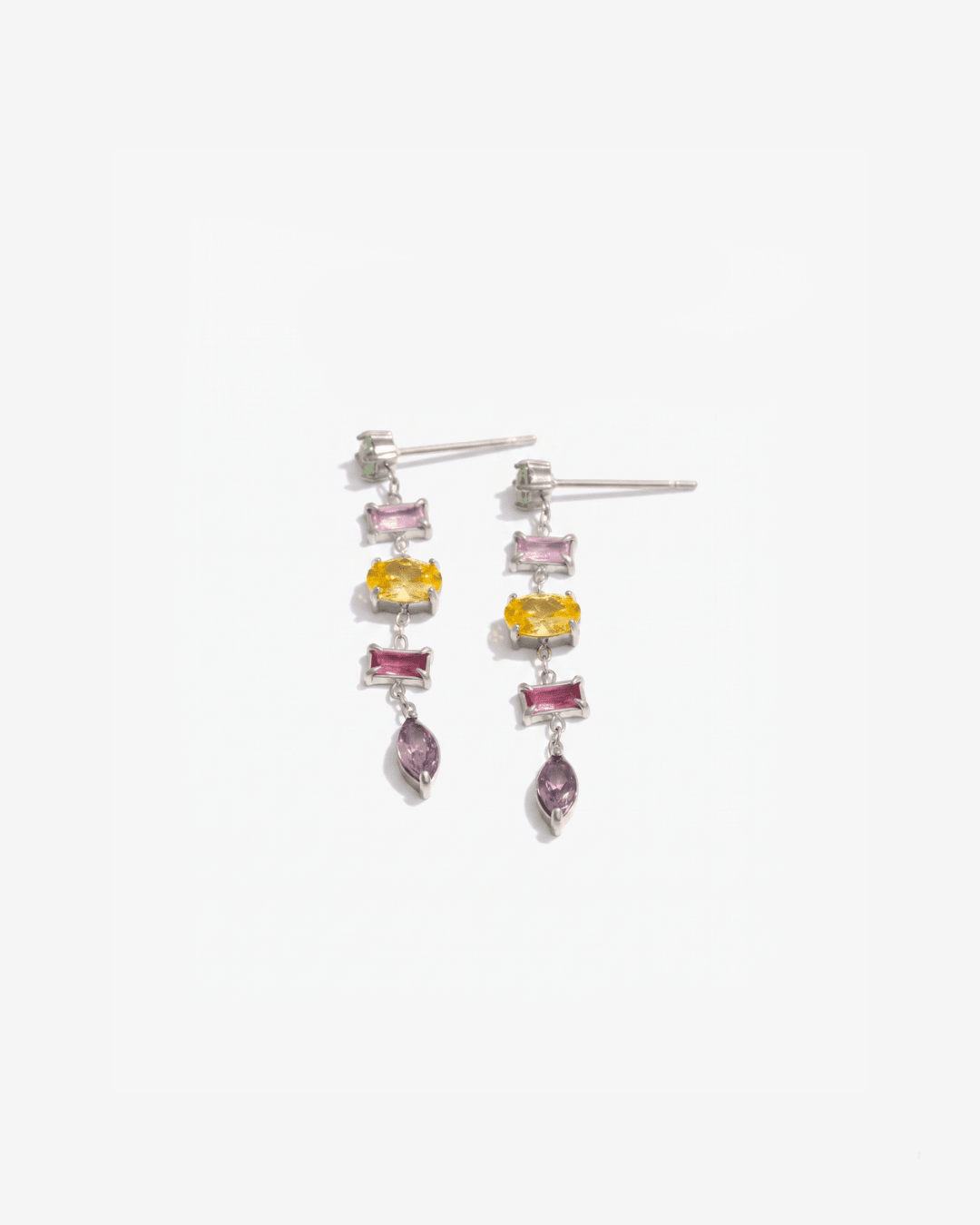 Aliana - Pastel crystal earrings - Stainless steel - Opulaire - WATERPROOF jewelry - 