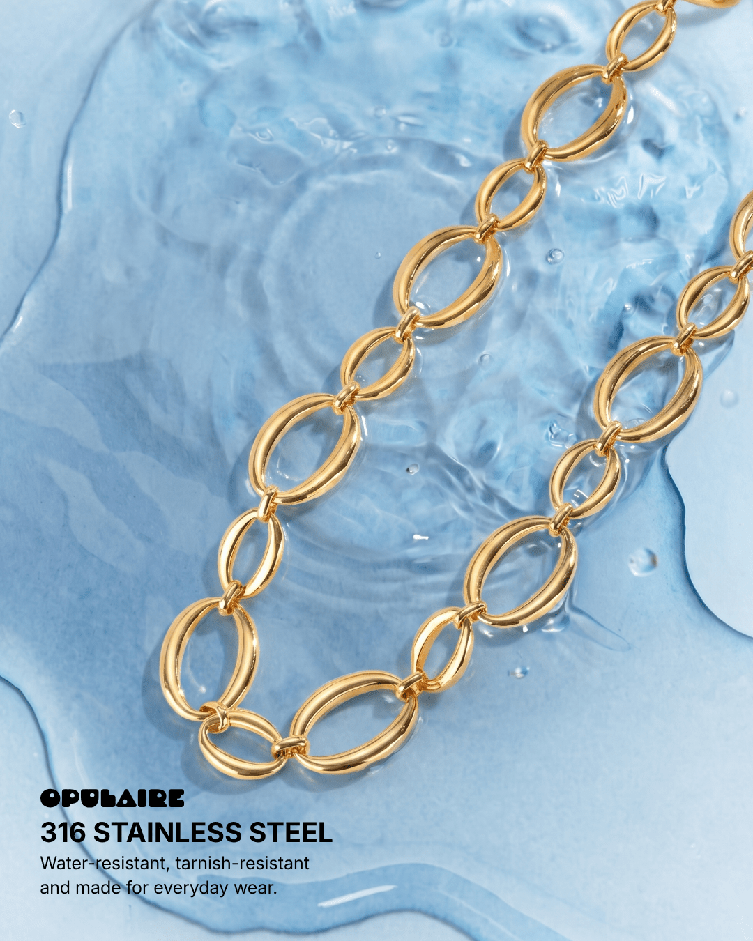Aluna - Chunky chain necklace - Stainless steel - Opulaire - WATERPROOF jewelry - 