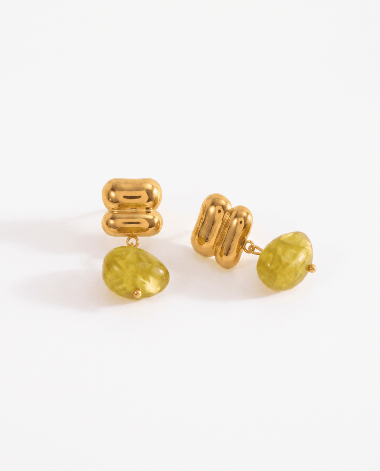 Alva - Stone stud earrings - Stainless steel - Opulaire - WATERPROOF jewelry - 