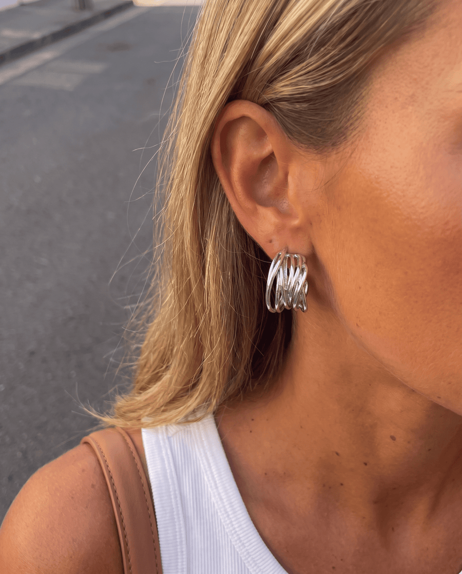 Amadora - C-hoop earrings - Stainless steel