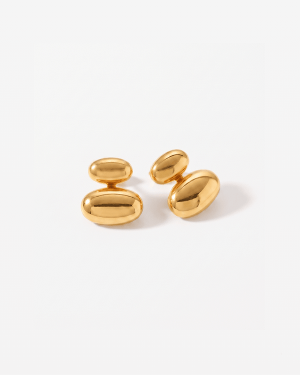 Amber - Ear jacket earrings - Stainless steel - Opulaire - WATERPROOF jewelry - 