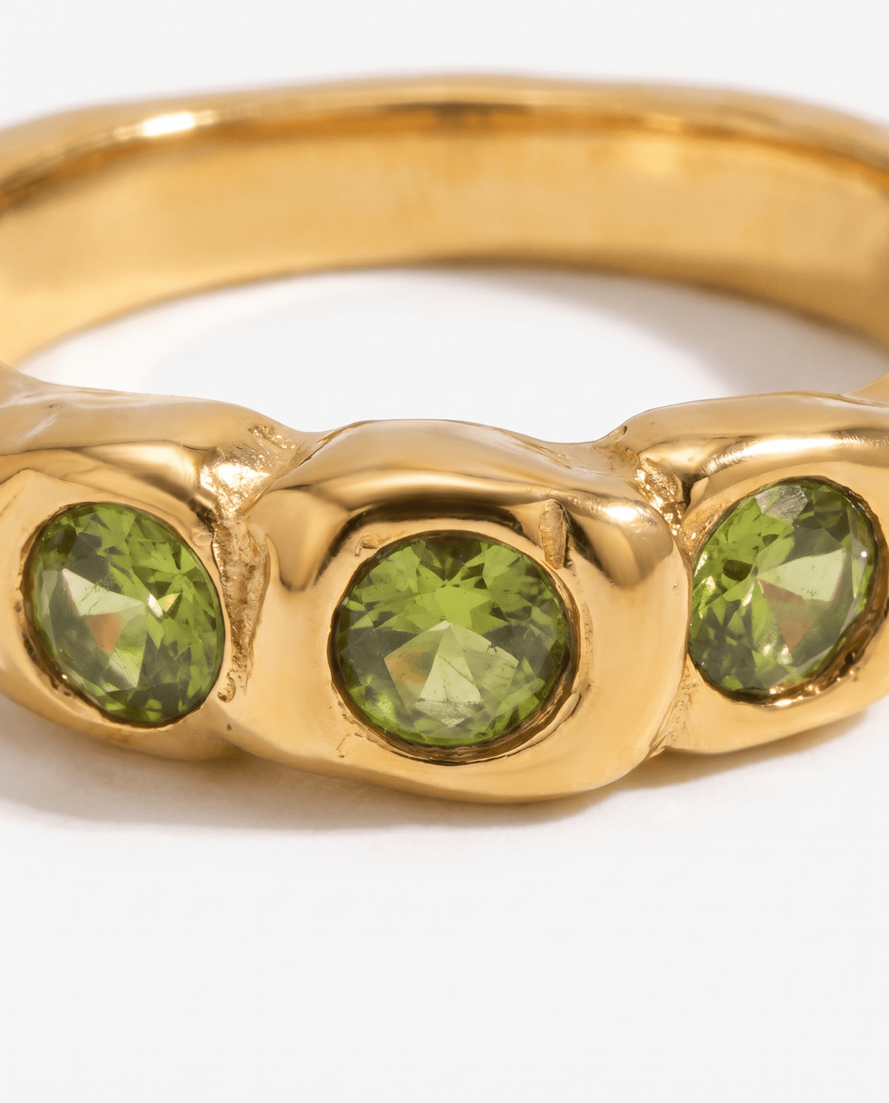 Amélie - Green stone ring - Stainless steel - Opulaire - WATERPROOF jewelry - EU 52 -