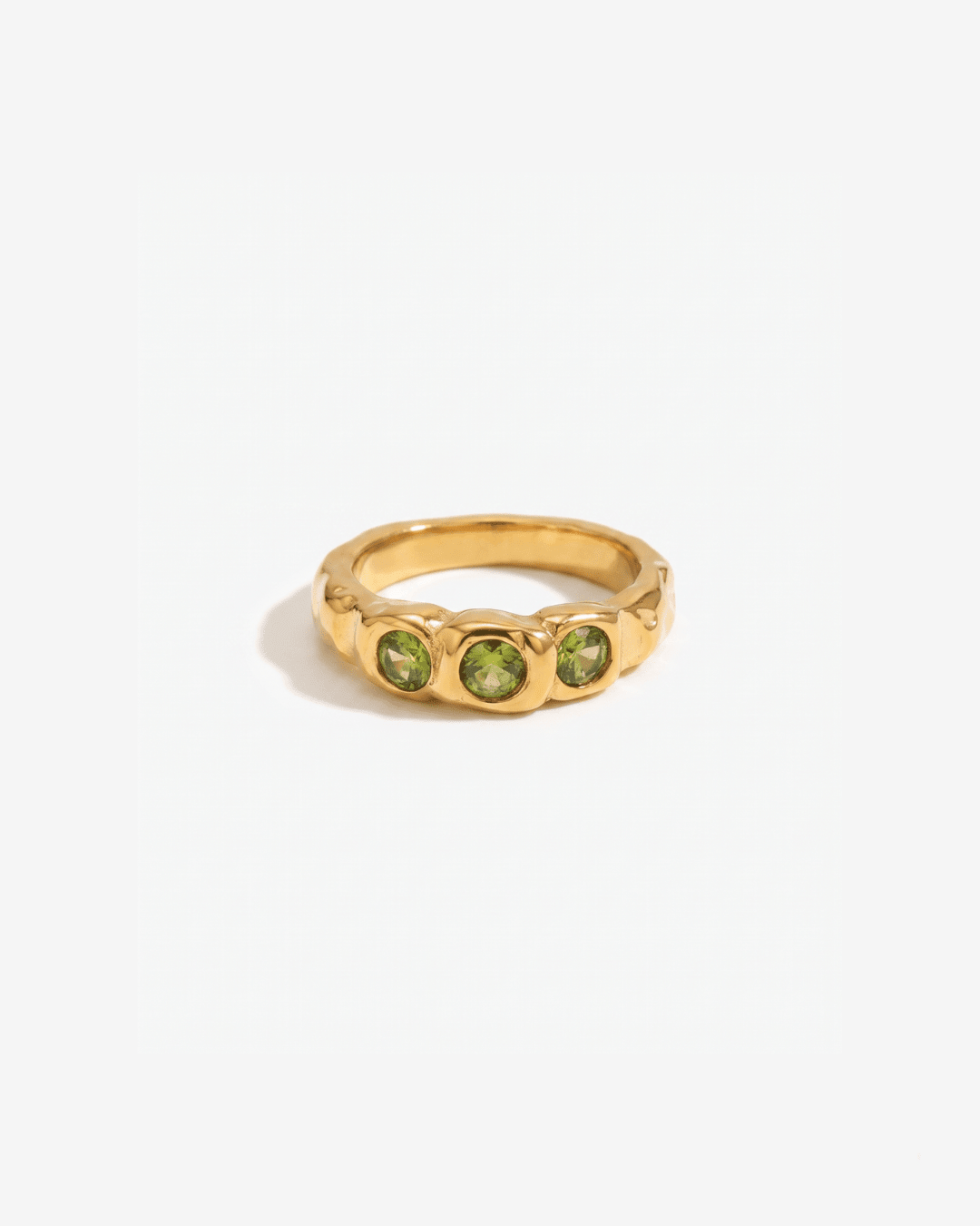 Amélie - Green stone ring - Stainless steel - Opulaire - WATERPROOF jewelry - EU 52 -
