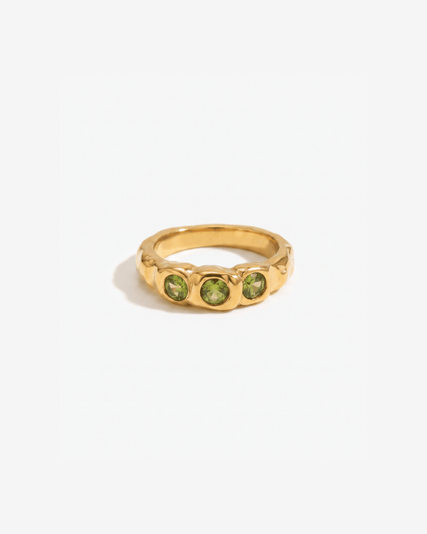 Amélie - Green stone ring - Stainless steel - Opulaire - WATERPROOF jewelry - EU 52 -