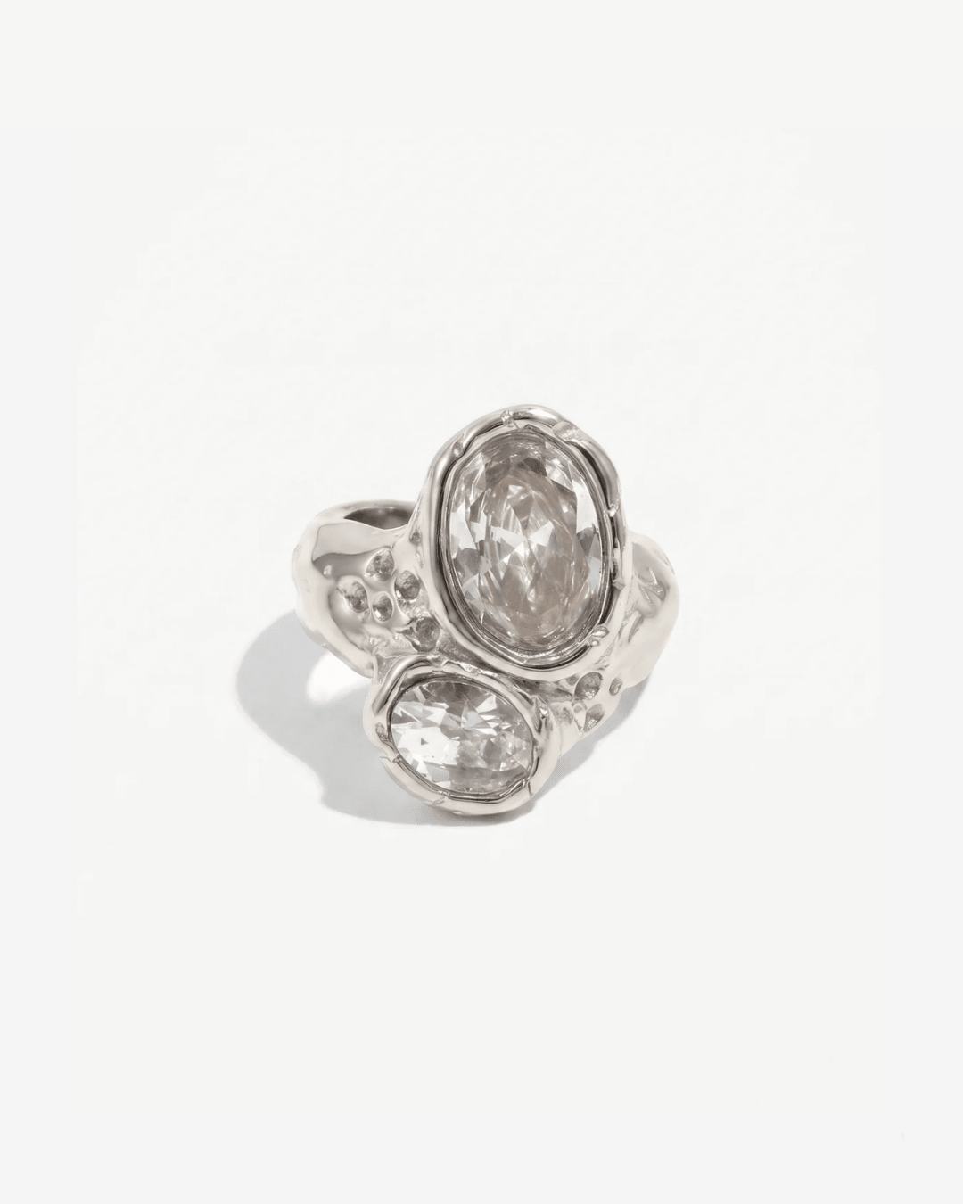 Aya - Chunky double stone ring - Stainless steel - Opulaire - WATERPROOF jewelry - EU 52 -