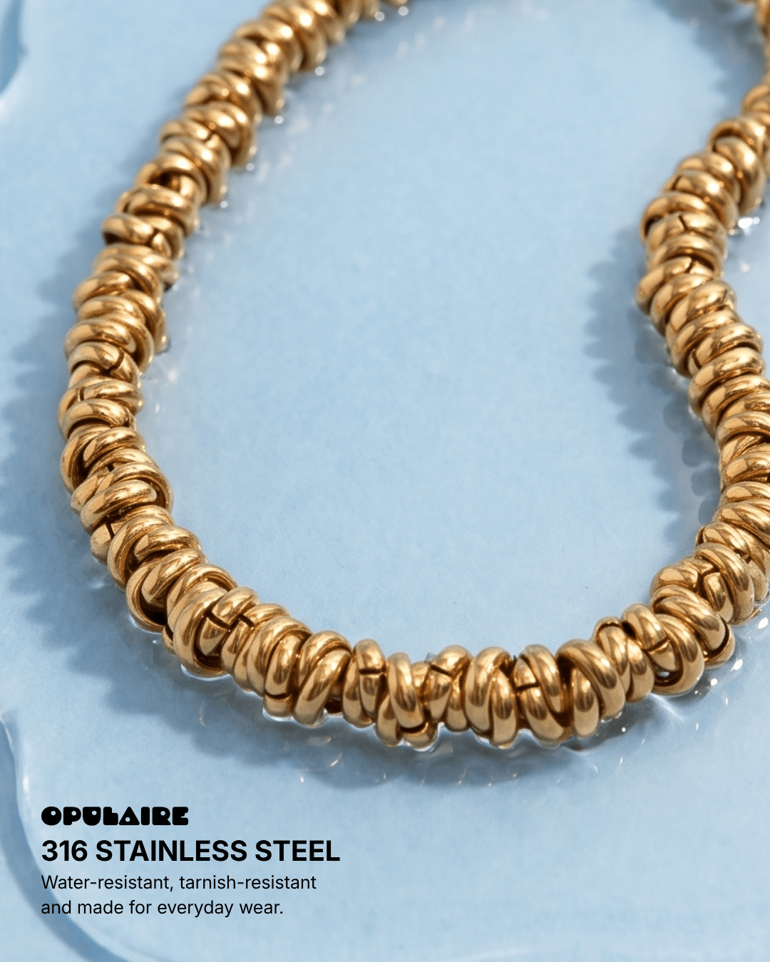 Bea - Dainty link necklace - Stainless steel - Opulaire - WATERPROOF jewelry - 