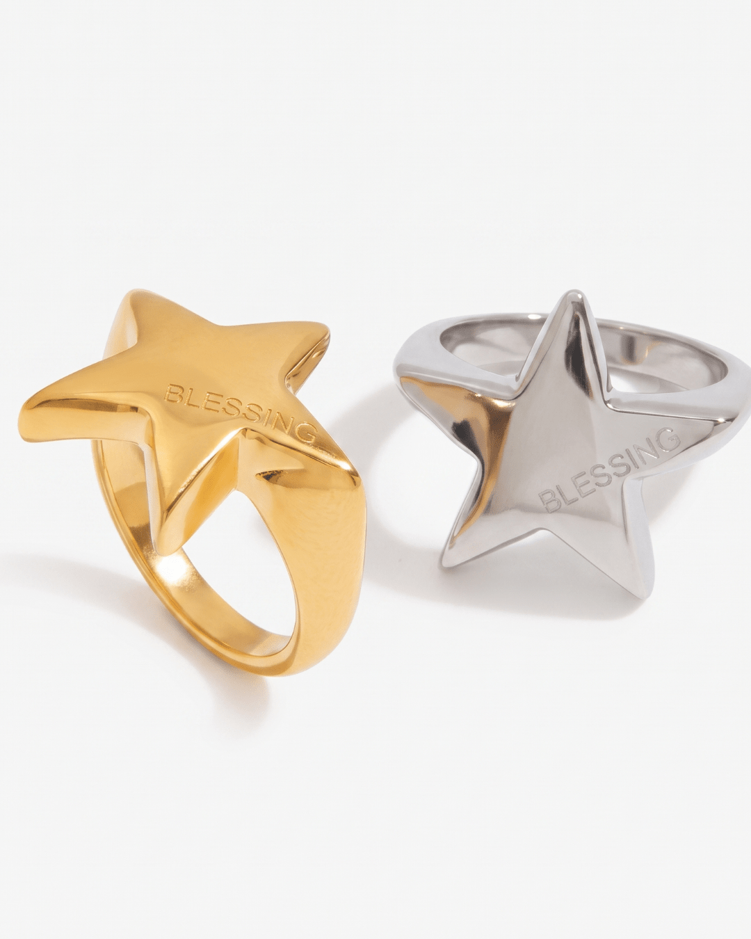 Blessing - Chunky star ring - Stainless steel - Opulaire - WATERPROOF jewelry - EU 52 -