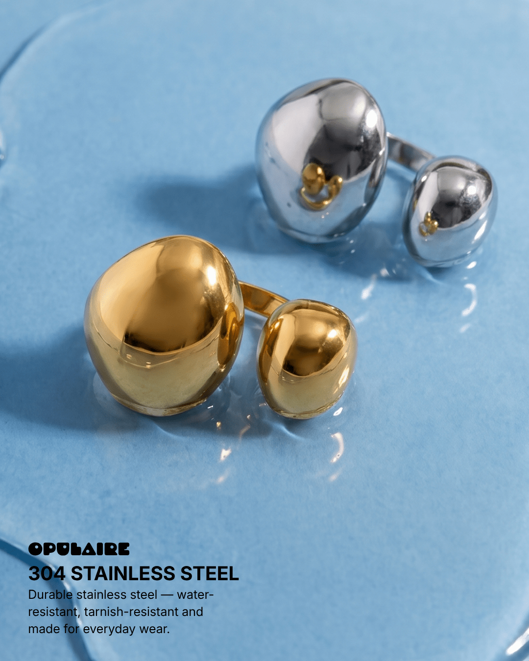 Bossy ring - Opulaire - WATERPROOF jewelry - Adjustable -