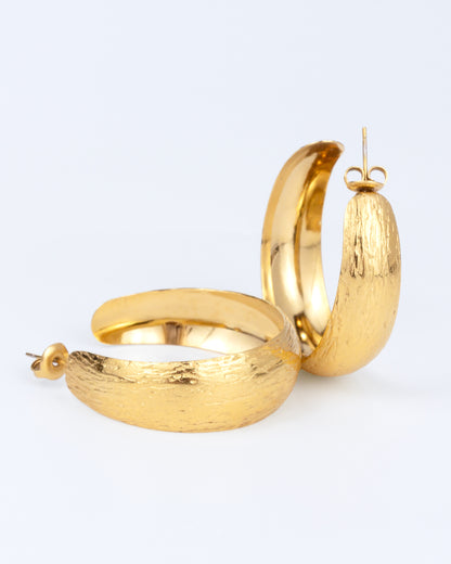 Carved hoop earrings