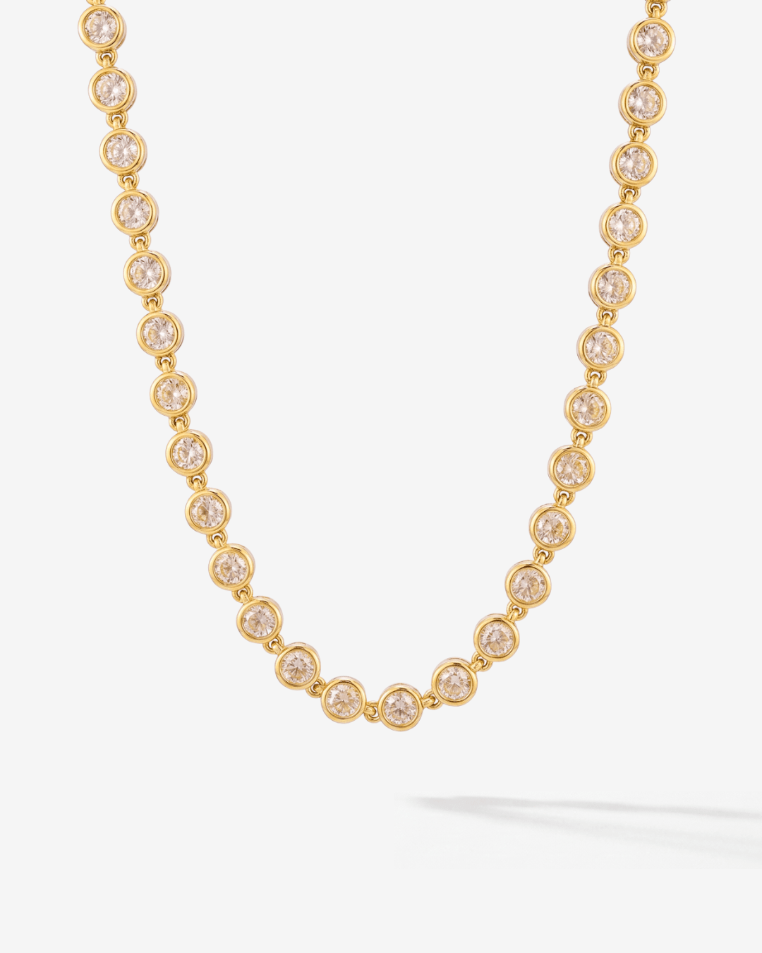 Daisy - Bezel tennis Necklace - Stainless steel - Opulaire - WATERPROOF jewelry - 