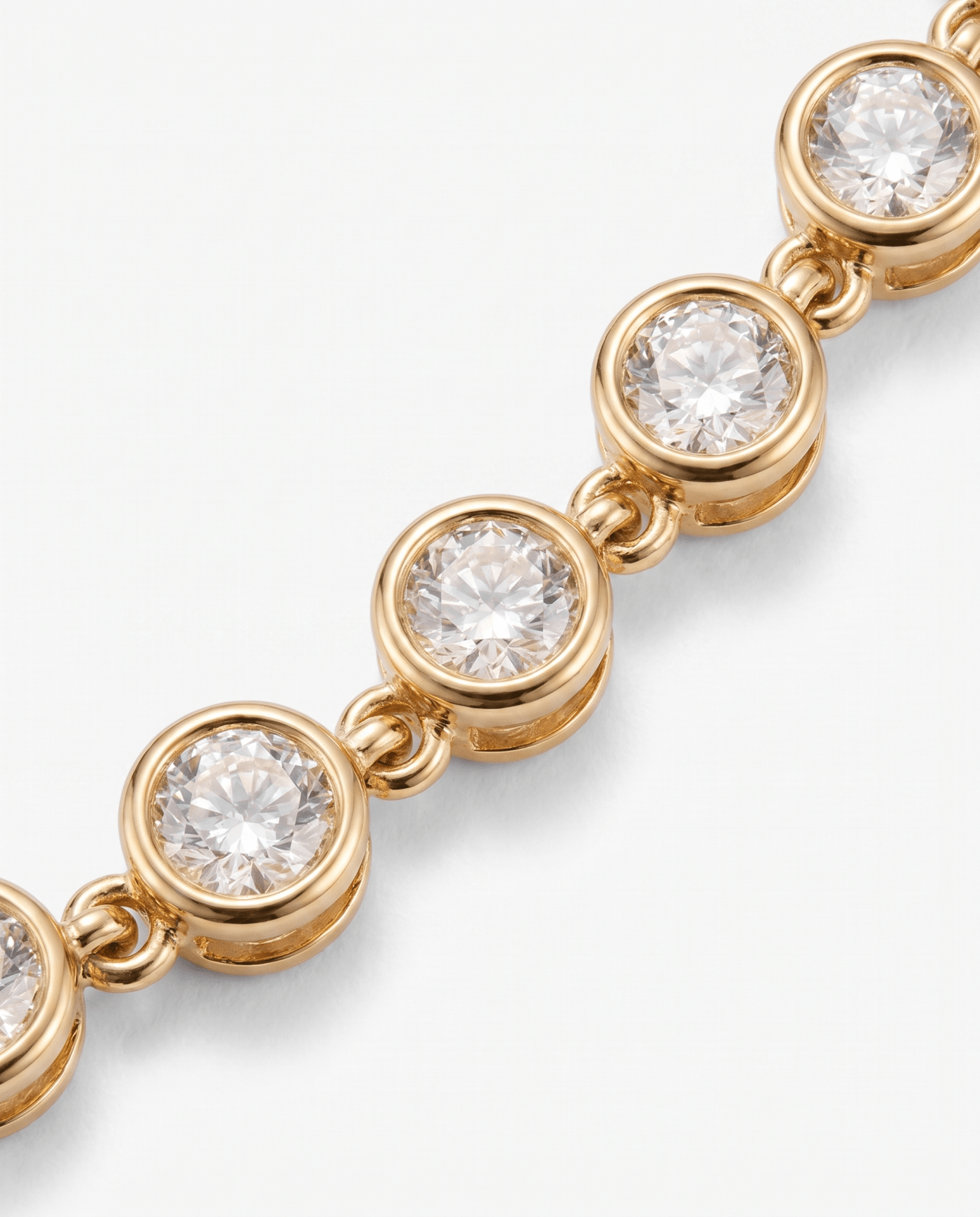 Daisy - Bezel tennis Necklace - Stainless steel - Opulaire - WATERPROOF jewelry - 