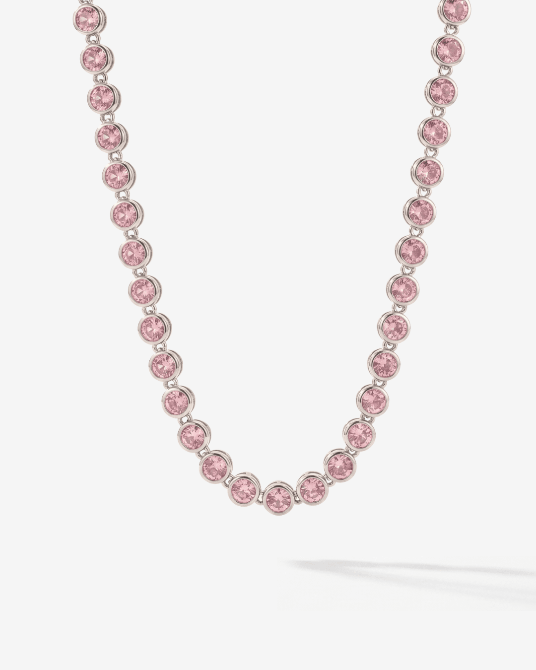Daisy - Bezel tennis Necklace - Stainless steel - Opulaire - WATERPROOF jewelry - 