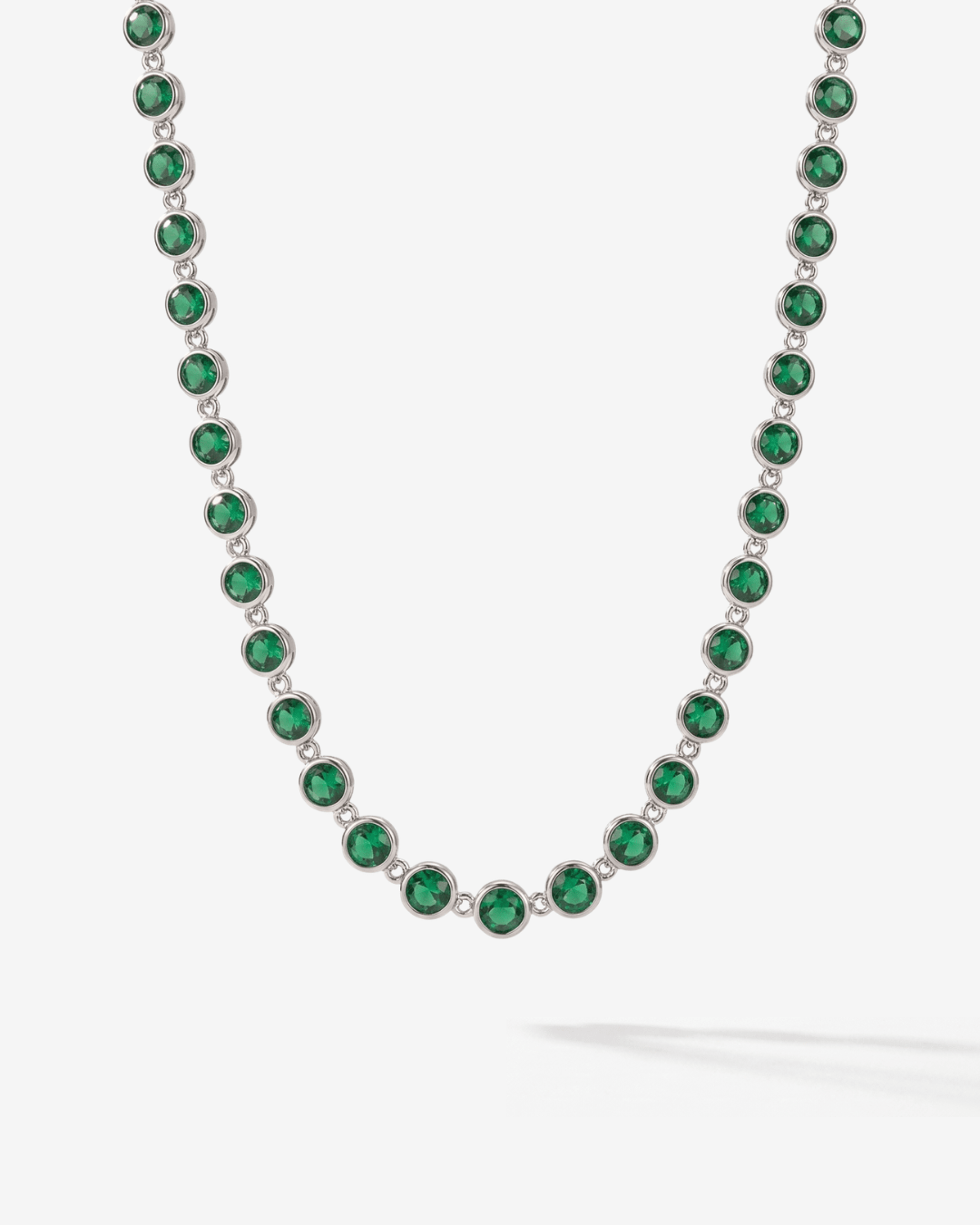 Daisy - Bezel tennis Necklace - Stainless steel - Opulaire - WATERPROOF jewelry - 