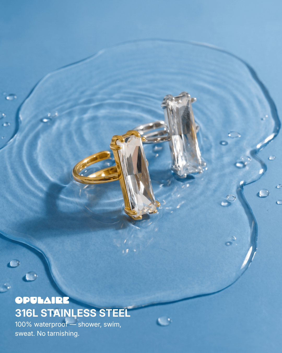 Dide ring - Opulaire - WATERPROOF jewelry - Adjustable -