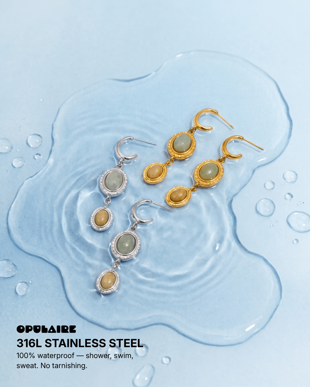 Elaya earrings - Opulaire - WATERPROOF jewelry - 