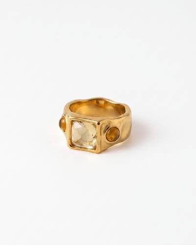 Emma - Chunky stone ring - Stainless steel - Opulaire - WATERPROOF jewelry - EU 52 -