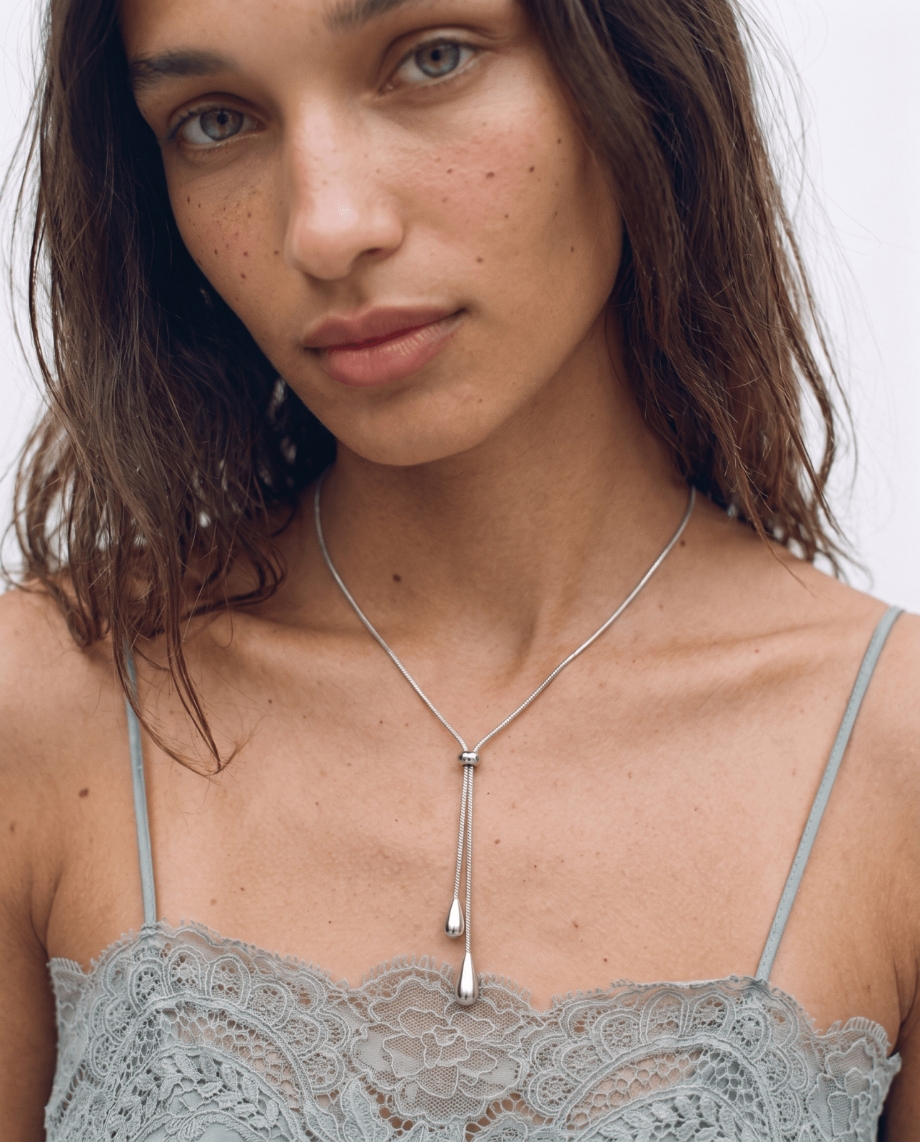 Emy - Adjustable lariat necklace - Stainless steel - Opulaire - WATERPROOF jewelry - 