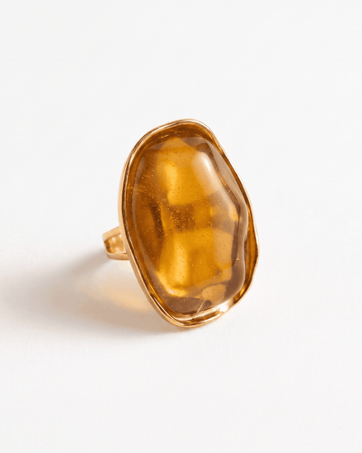 Fudge - Big stone ring - Stainless steel - Opulaire - WATERPROOF jewelry - Adjustable -