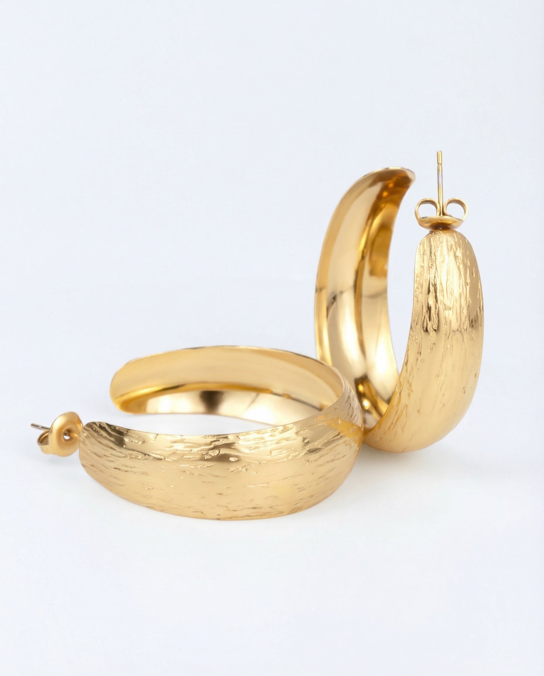 Carved hoop earrings