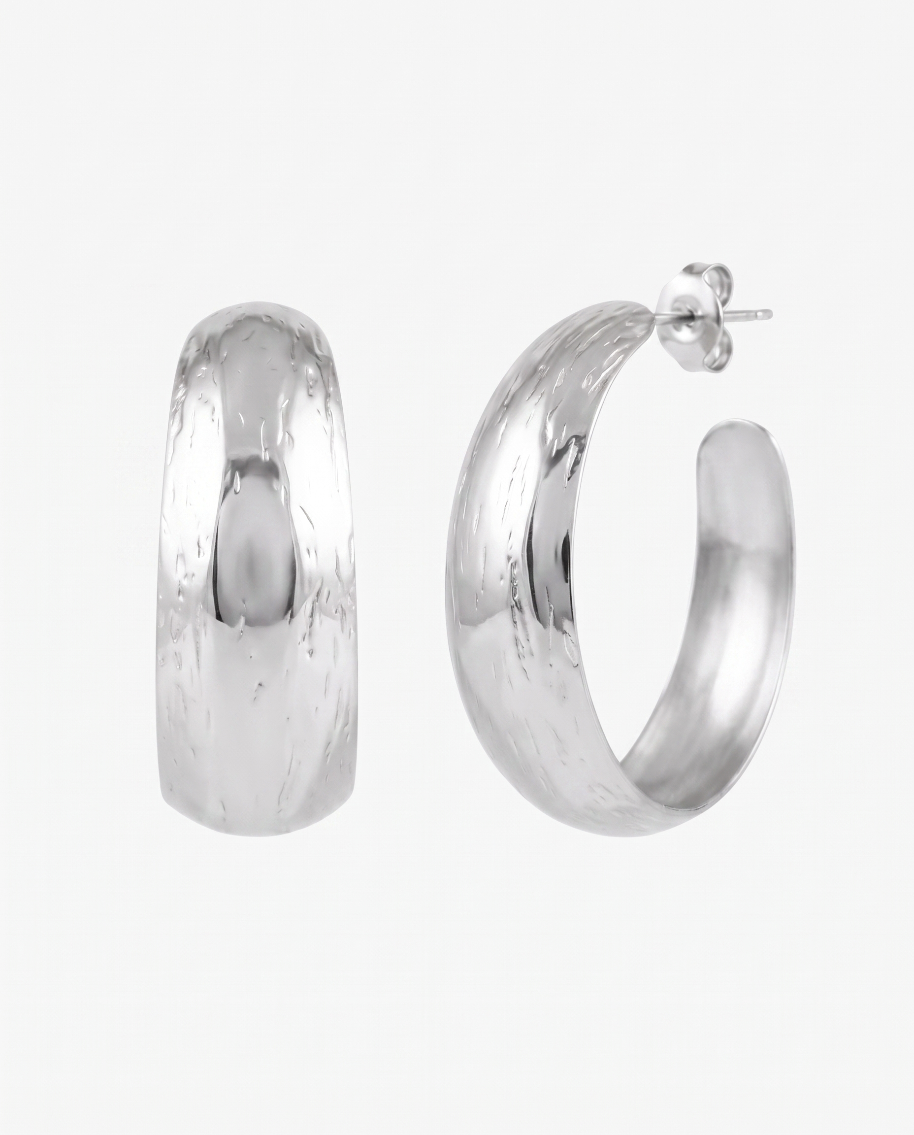 Carved hoop earrings