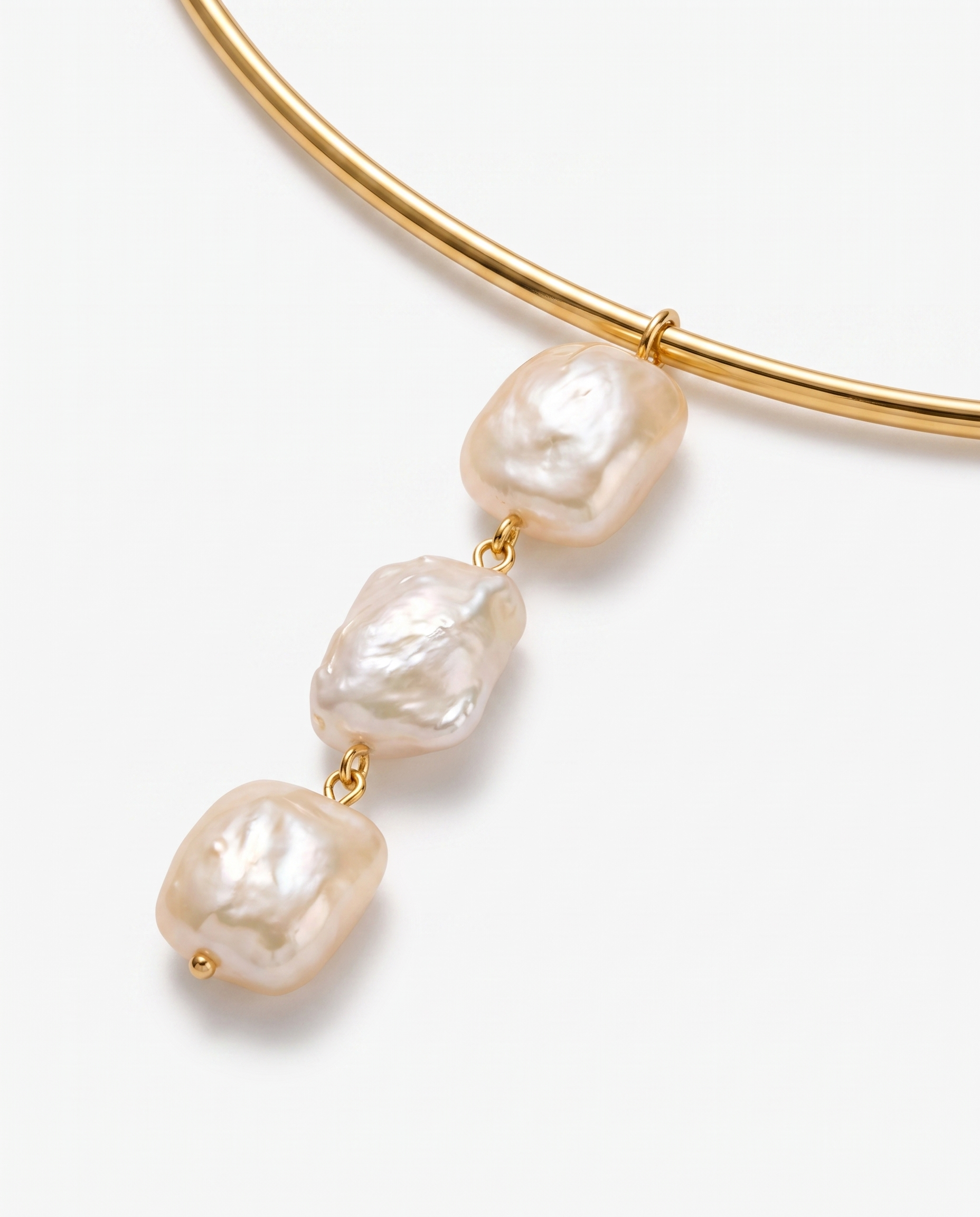 Perla - Pearl collar necklace - Stainless steel