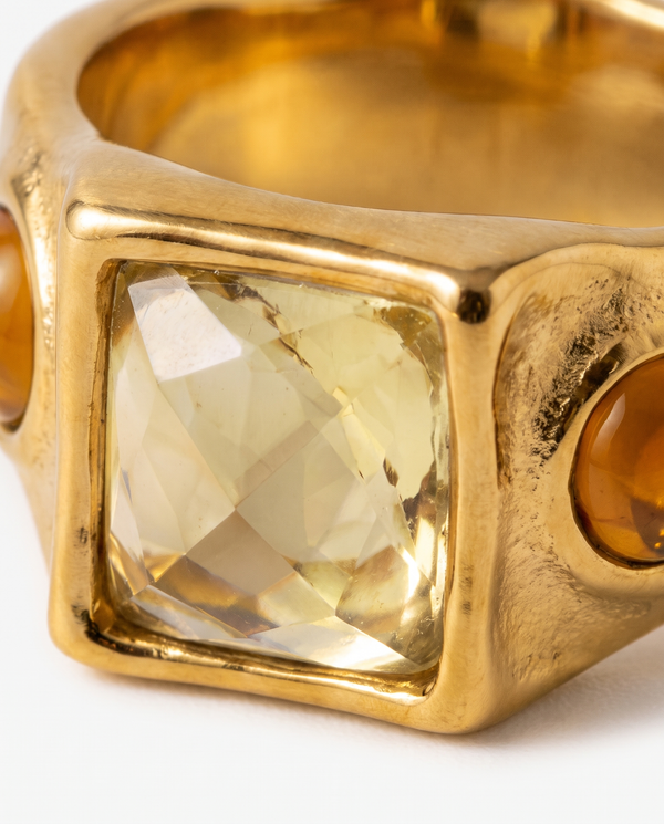 Emma - Chunky stone ring - Stainless steel