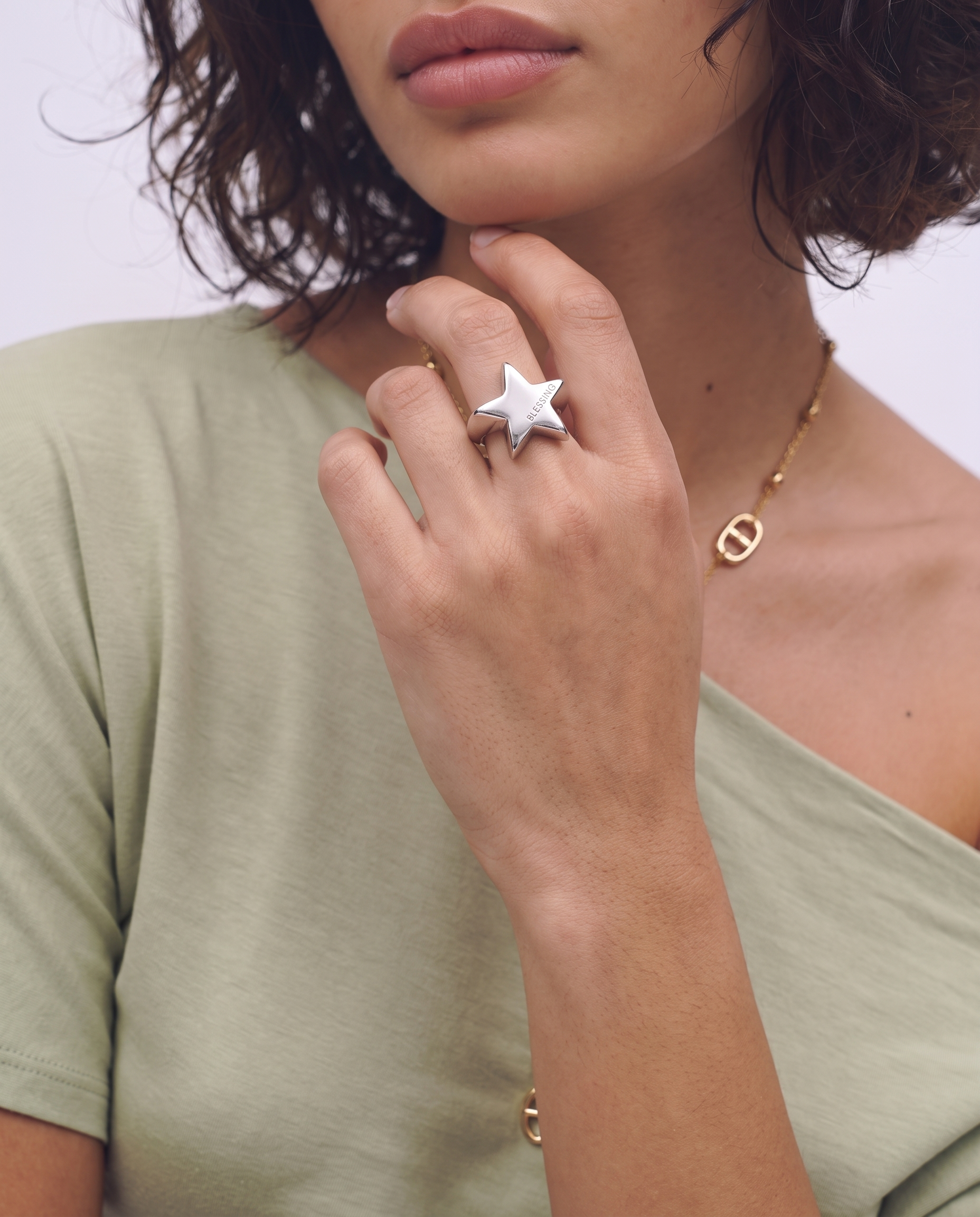 Blessing - Chunky star ring - Stainless steel